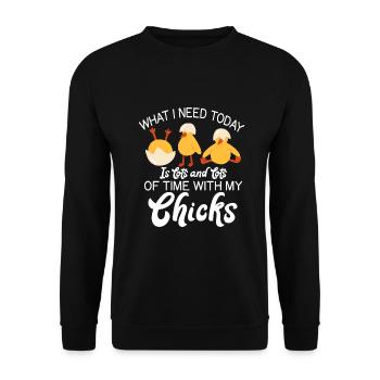Cadeaux de poulet Propriétaire de poulet - Sweat-shirt Unisexe - noir - Devant - Alina (178cm) & Michal (187cm)
