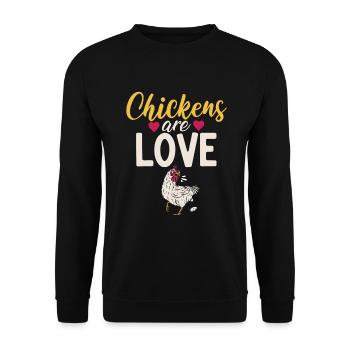 Cadeaux de poulet Propriétaire de poulet - Sweat-shirt Unisexe - noir - Devant - Alina (178cm) & Michal (187cm)