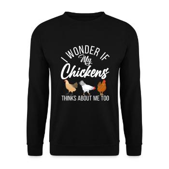 Cadeaux de poulet Propriétaire de poulet - Sweat-shirt Unisexe - noir - Devant - Alina (178cm) & Michal (187cm)