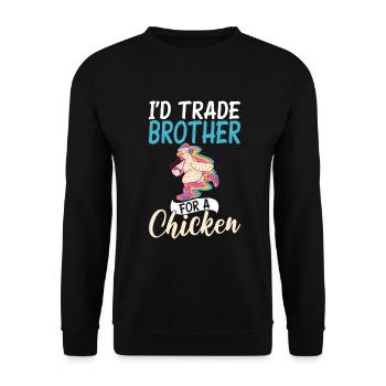 Cadeaux de poulet Propriétaire de poulet - Sweat-shirt Unisexe - noir - Devant - Alina (178cm) & Michal (187cm)