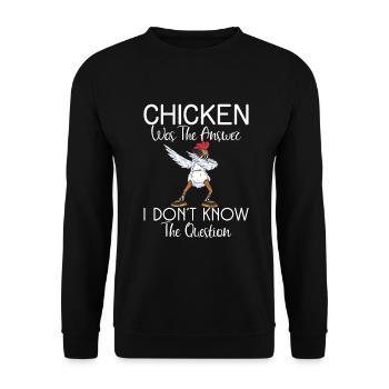 Cadeaux de poulet Propriétaire de poulet - Sweat-shirt Unisexe - noir - Devant - Alina (178cm) & Michal (187cm)