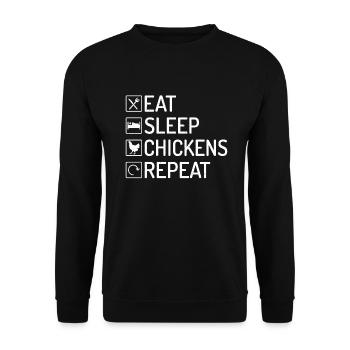 Cadeaux de poulet Propriétaire de poulet - Sweat-shirt Unisexe - noir - Devant - Alina (178cm) & Michal (187cm)