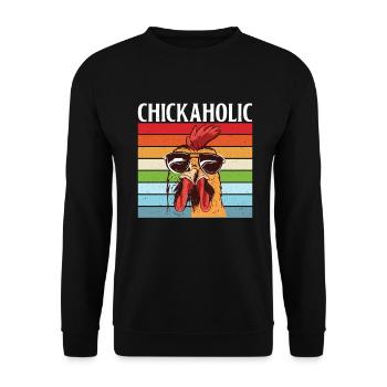 Cadeaux de poulet Propriétaire de poulet - Sweat-shirt Unisexe - noir - Devant - Alina (178cm) & Michal (187cm)