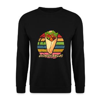Chimichangas Chimichanga Burrito Mexikanisches Ess - Unisex Pullover - Schwarz - Vorne - Alina (178cm) & Michal (187cm)