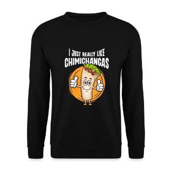Chimichangas Chimichanga Burrito Mexikanisches Ess - Unisex Pullover - Schwarz - Vorne - Alina (178cm) & Michal (187cm)