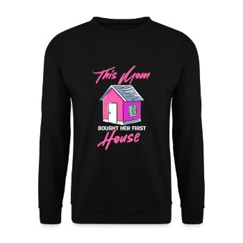 Erstes Haus Mama Geschenk - Unisex Pullover - Schwarz - Vorne - Alina (178cm) & Michal (187cm)