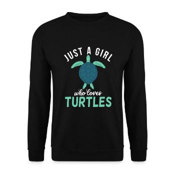 Turtle Owner Gift Turtle Lover - Unisex Sweatshirt - black - Front - Alina (178cm) & Michal (187cm)