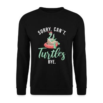 Turtle Owner Gift Turtle Lover - Unisex Sweatshirt - black - Front - Alina (178cm) & Michal (187cm)