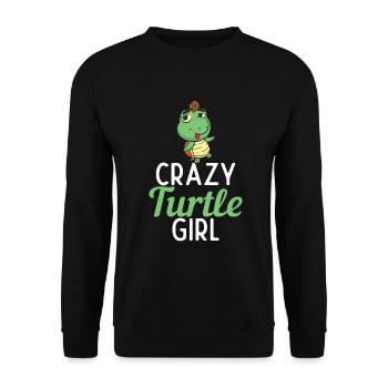 Turtle Owner Gift Turtle Lover - Unisex Sweatshirt - black - Front - Alina (178cm) & Michal (187cm)