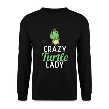 Turtle Owner Gift Turtle Lover - Unisex Sweatshirt - black - Front - Alina (178cm) & Michal (187cm)