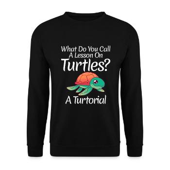 Turtle Owner Gift Turtle Lover - Unisex Sweatshirt - black - Front - Alina (178cm) & Michal (187cm)