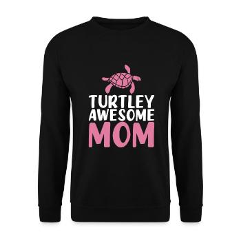 Turtle Owner Gift Turtle Lover - Unisex Sweatshirt - black - Front - Alina (178cm) & Michal (187cm)