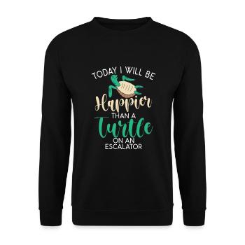 Turtle Owner Gift Turtle Lover - Unisex Sweatshirt - black - Front - Alina (178cm) & Michal (187cm)