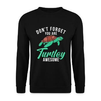 Turtle Owner Gift Turtle Lover - Unisex Sweatshirt - black - Front - Alina (178cm) & Michal (187cm)