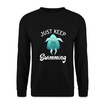 Turtle Owner Gift Turtle Lover - Unisex Sweatshirt - black - Front - Alina (178cm) & Michal (187cm)