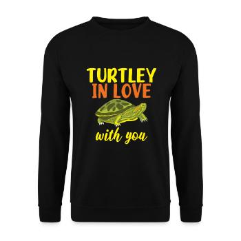 Turtle Owner Gift Turtle Lover - Unisex Sweatshirt - black - Front - Alina (178cm) & Michal (187cm)