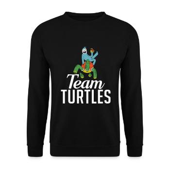 Turtle Owner Gift Turtle Lover - Unisex Sweatshirt - black - Front - Alina (178cm) & Michal (187cm)