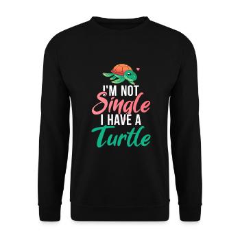 Turtle Owner Gift Turtle Lover - Unisex Sweatshirt - black - Front - Alina (178cm) & Michal (187cm)
