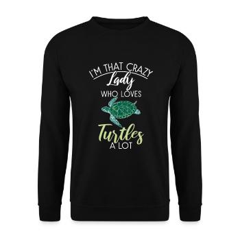 Turtle Owner Gift Turtle Lover - Unisex Sweatshirt - black - Front - Alina (178cm) & Michal (187cm)