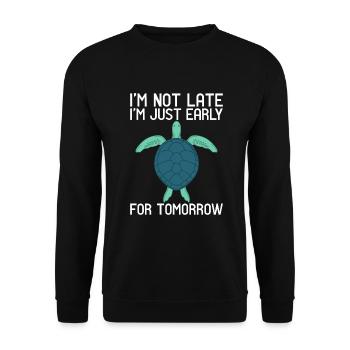 Turtle Owner Gift Turtle Lover - Unisex Sweatshirt - black - Front - Alina (178cm) & Michal (187cm)