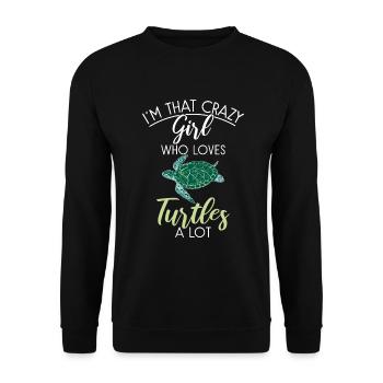 Turtle Owner Gift Turtle Lover - Unisex Sweatshirt - black - Front - Alina (178cm) & Michal (187cm)