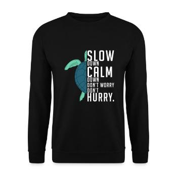 Turtle Owner Gift Turtle Lover - Unisex Sweatshirt - black - Front - Alina (178cm) & Michal (187cm)