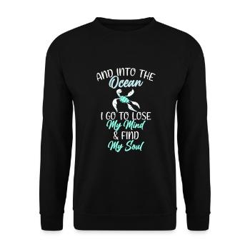 Turtle Owner Gift Turtle Lover - Unisex Sweatshirt - black - Front - Alina (178cm) & Michal (187cm)