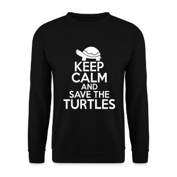 Turtle Owner Gift Turtle Lover - Unisex Sweatshirt - black - Front - Alina (178cm) & Michal (187cm)
