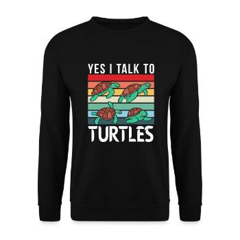 Turtle Owner Gift Turtle Lover - Unisex Sweatshirt - black - Front - Alina (178cm) & Michal (187cm)