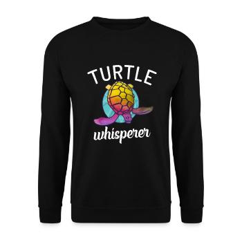 Turtle Owner Gift Turtle Lover - Unisex Sweatshirt - black - Front - Alina (178cm) & Michal (187cm)