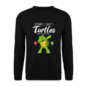 Turtle Owner Gift Turtle Lover - Unisex Sweatshirt - black - Front - Alina (178cm) & Michal (187cm)