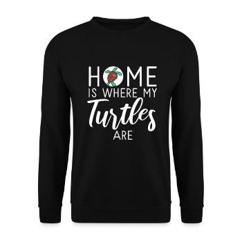 Turtle Owner Gift Turtle Lover - Unisex Sweatshirt - black - Front - Alina (178cm) & Michal (187cm)