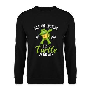 Turtle Owner Gift Turtle Lover - Unisex Sweatshirt - black - Front - Alina (178cm) & Michal (187cm)