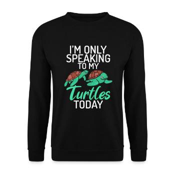Turtle Owner Gift Turtle Lover - Unisex Sweatshirt - black - Front - Alina (178cm) & Michal (187cm)