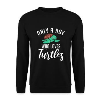 Turtle Owner Gift Turtle Lover - Unisex Sweatshirt - black - Front - Alina (178cm) & Michal (187cm)