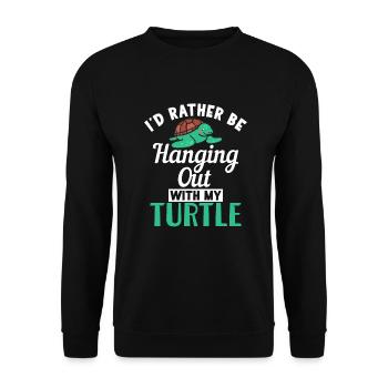 Turtle Owner Gift Turtle Lover - Unisex Sweatshirt - black - Front - Alina (178cm) & Michal (187cm)