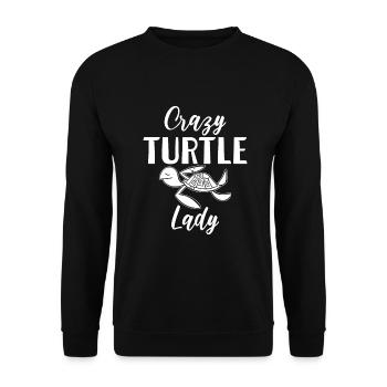 Turtle Owner Gift Turtle Lover - Unisex Sweatshirt - black - Front - Alina (178cm) & Michal (187cm)