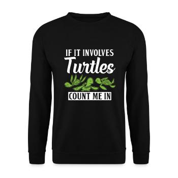 Turtle Owner Gift Turtle Lover - Unisex Sweatshirt - black - Front - Alina (178cm) & Michal (187cm)