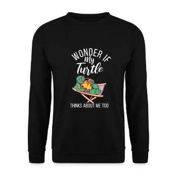 Turtle Owner Gift Turtle Lover - Unisex Sweatshirt - black - Front - Alina (178cm) & Michal (187cm)