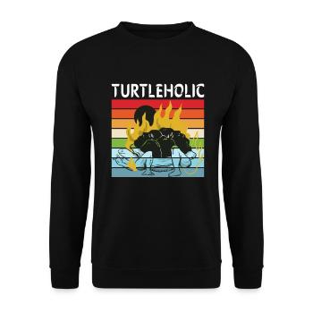Turtle Owner Gift Turtle Lover - Unisex Sweatshirt - black - Front - Alina (178cm) & Michal (187cm)