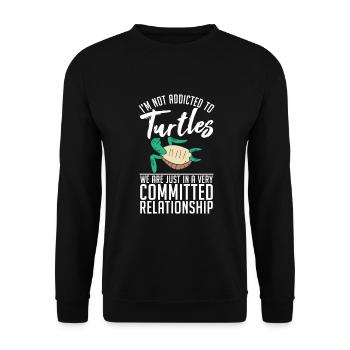 Turtle Owner Gift Turtle Lover - Unisex Sweatshirt - black - Front - Alina (178cm) & Michal (187cm)