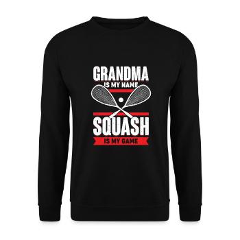 Grandma Is My Name Squash Is My Game - Unisex Sweatshirt - black - Front - Alina (178cm) & Michal (187cm)