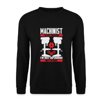 Drôle de machiniste Cadeau d’opérateur de machine - Sweat-shirt Unisexe - noir - Devant - Alina (178cm) & Michal (187cm)