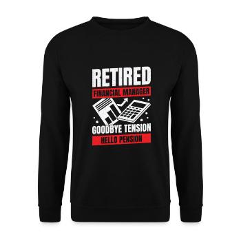Retired Financial Manager Retirement Gift - Unisex Sweatshirt - black - Front - Alina (178cm) & Michal (187cm)