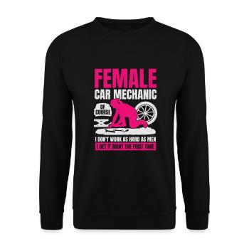 Mécanicien automobile féminin Cadeau de fille - Sweat-shirt Unisexe - noir - Devant - Alina (178cm) & Michal (187cm)