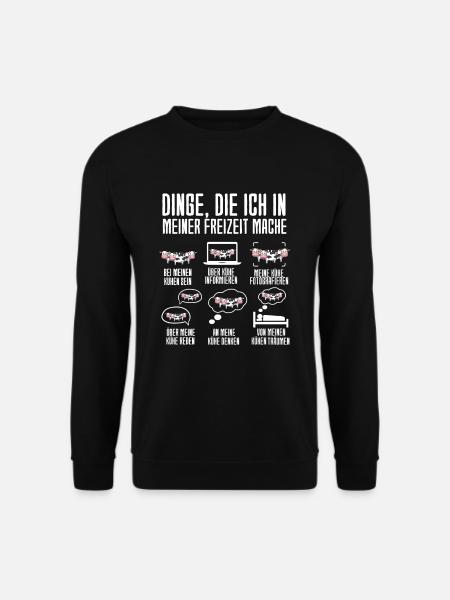 Dinge Die Ich In Meiner Freizeit Mache Kühe - Unisex Pullover - Schwarz