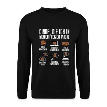 Dinge Die Ich In Meiner Freizeit Mache Bären - Unisex Pullover - Schwarz - Vorne - Alina (178cm) & Michal (187cm)