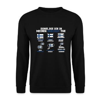 Dinge Die Ich In Meiner Freizeit Mache Finnland - Unisex Pullover - Schwarz - Vorne - Alina (178cm) & Michal (187cm)