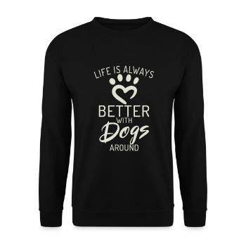 Dog Owner Gift Dog Lover - Unisex Sweatshirt - black - Front - Alina (178cm) & Michal (187cm)