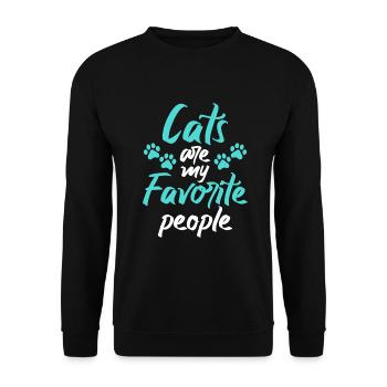Gift Cat Owner Cat Gift - Unisex Sweatshirt - black - Front - Alina (178cm) & Michal (187cm)